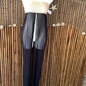 Beach cover-up Elan Black/Natural Open Front